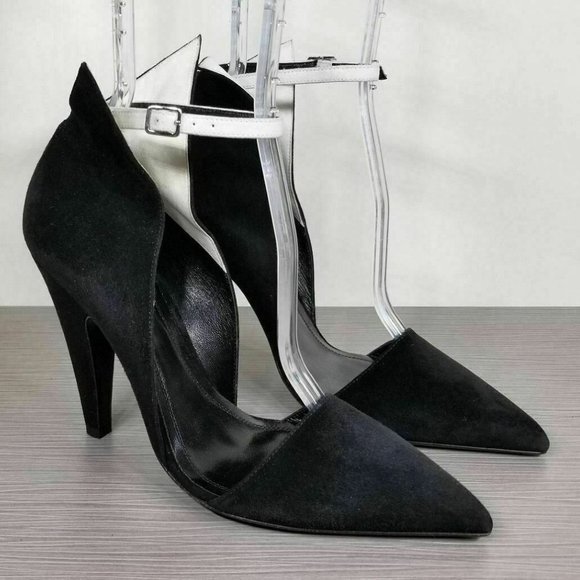 CALVIN KLEIN 205W39NYC Leititia Sandals, Black Suede, Womens Size 8.5 / 38.5 - Picture 3 of 12